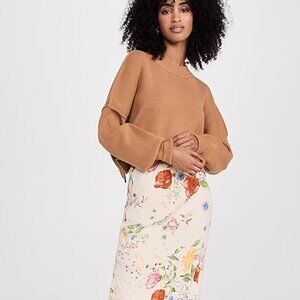 NEW FREE PEOPLE Easy Street Crop Sweater in brown for women 1225 3t0